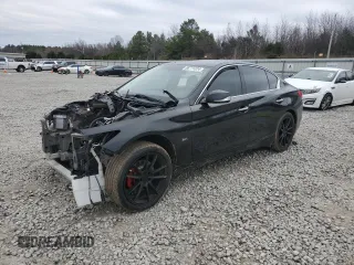 2017 Infiniti Q50 3.0t Signature Edition with VIN JN1EV7ARXHM832885, listed as a Copart auction lot 86711324 with 95,312 mi miles and Salvage Title. Bid and sale history available at carsss.com. Image 1.