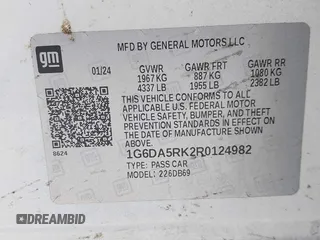 2024 Cadillac CT4 Luxury z VIN 1G6DA5RK2R0124982, wystawiony jako IAAI lot #42075299 z przebiegiem 21 660 mil mil oraz . Historia ofert i sprzedaży dostępna na DreamBid. Obrazek 9.