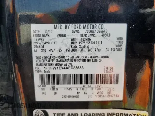 2010 Ford F-150 XL with VIN 1FTFW1EV4AFD85533, listed as a Copart auction lot 53911015 with 152,980 mi miles and Clean title. Bid and sale history available at DreamBid. Image 12.