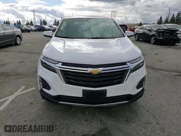 2022 Chevrolet Equinox LT with VIN 3GNAXKEV8NL195184, listed as a Copart auction lot 43875245 with 49,322 mi miles and Salvage Title. Bid and sale history available at DreamBid. Image 10.