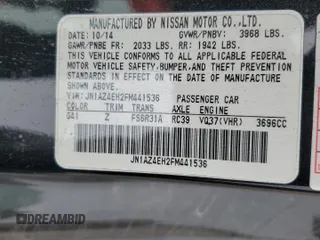 2015 Nissan 370Z с VIN JN1AZ4EH2FM441536, выставлен на аукционе Copart как лот 53433965 с пробегом Не указан миль и Списание • Salvage title. История ставок и продаж доступна на DreamBid. Изображение 13.