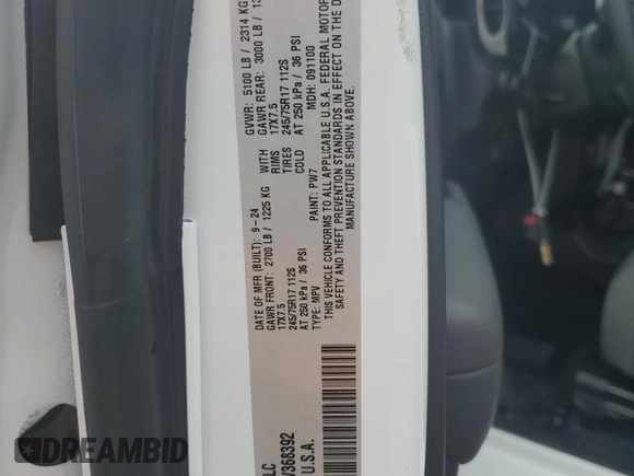 2024 Jeep Wrangler Sport S with VIN 1C4PJXAG3RW368392, listed as a Copart auction lot 52962535 with 9,128 mi miles and Salvage title. Bid and sale history available at DreamBid. Image 13.