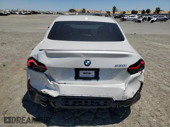 2023 BMW 2 Series 230i with VIN 3MW23CM02P8C97734, listed as a Copart auction lot 63805255 with 6,140 mi miles and Salvage title. Bid and sale history available at DreamBid. Image 6.