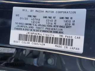2020 Mazda 3 Premium with VIN JM1BPAEM4L1164114, listed as a Copart auction lot 83880834 with 25,590 mi miles and Salvage title. Bid and sale history available at DreamBid. Image 14.