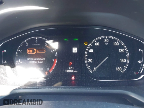 2019 Honda Accord EX-L with VIN 1HGCV2F54KA019825, listed as a IAAI auction lot 41208998 with 105,054 mi miles and . Bid and sale history available at DreamBid. Image 7.