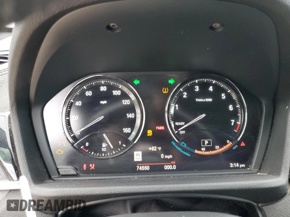2018 BMW X2 sDrive28i with VIN WBXYJ3C39JEJ82814, listed as a Copart auction lot 59498615 with 74,550 mi miles and Salvage title. Bid and sale history available at DreamBid. Image 9.