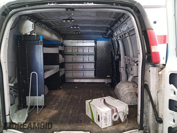 2015 Chevrolet Express Cargo with VIN 1GCWGFCF1F1160108, listed as a IAAI auction lot 42727390 with 123,035 mi miles and . Bid and sale history available at DreamBid. Image 12.