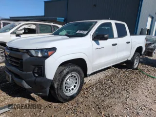 2023 Chevrolet Colorado 2WD Work Truck z VIN 1GCGSBEC7P1174630, wystawiony jako Copart lot #61053045 z przebiegiem 14 843 mil mil oraz Czysty tytuł • Clean title. Historia ofert i sprzedaży dostępna na DreamBid. Obrazek 1.