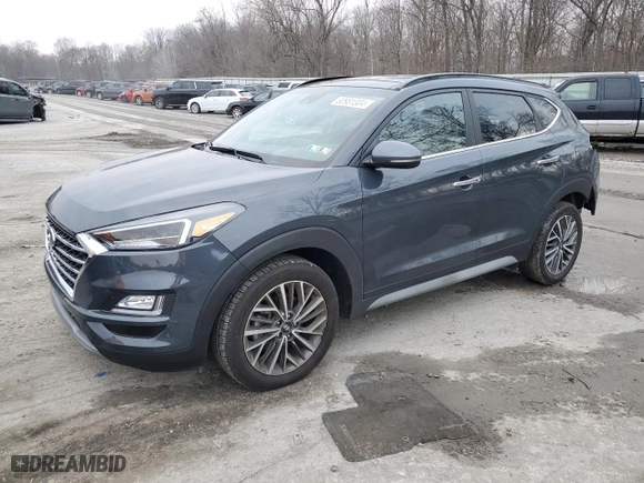 2021 Hyundai Tucson Limited with VIN KM8J3CAL3MU387692, listed as a Copart auction lot 80931304 with 25,583 mi miles and Salvage Title. Bid and sale history available at carsss.com. Image 1.