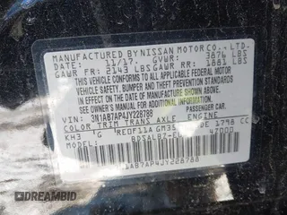 2018 Nissan Sentra SV with VIN 3N1AB7AP4JY228788, listed as a IAAI auction lot 41628453 with 117,936 mi miles and . Bid and sale history available at carsss.com. Image 9.