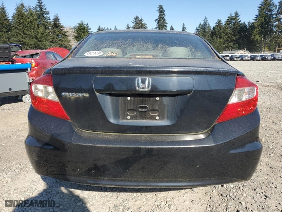 2012 Honda Civic Sdn LX with VIN 2HGFB2F52CH525758, listed as a Copart auction lot 53531315 with 104,600 mi miles and Clean Title. Bid and sale history available at carsss.com. Image 6.