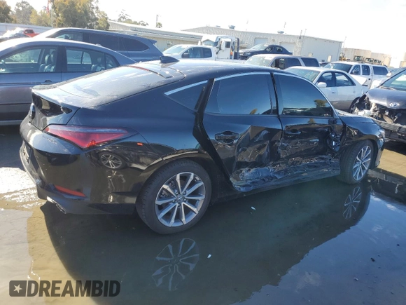 2025 Acura Integra with VIN 19UDE4H20SA003057, listed as a Copart auction lot 44174585 with 14,396 mi miles and Salvage Title. Bid and sale history available at DreamBid. Image 3.