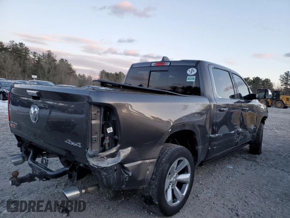 2020 Ram 1500 Limited with VIN 1C6SRFHT5LN138504, listed as a Copart auction lot 88055375 with 82,716 mi miles and Salvage Title. Bid and sale history available at carsss.com. Image 3.