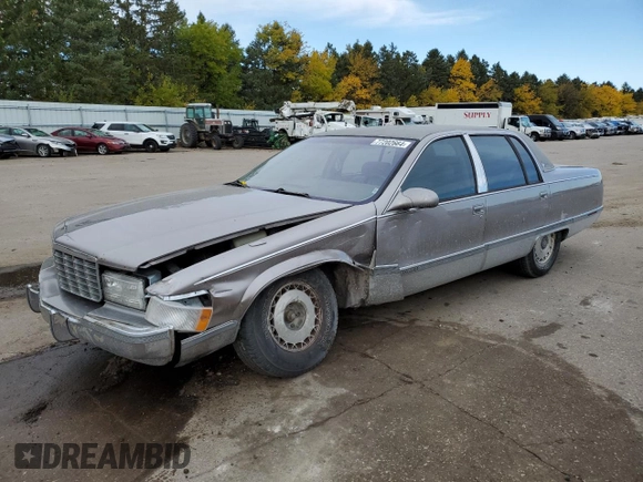 1996 Cadillac Fleetwood z VIN 1G6DW52P6TR702611, wystawiony jako Copart lot #77202664 z przebiegiem 159 994 mil mil oraz Szkody całkowita. Historia ofert i sprzedaży dostępna na DreamBid. Obrazek 1.