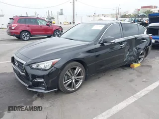 2021 Infiniti Q50 Signature Edition with VIN JN1EV7CP7MM706053, listed as a IAAI auction lot 42036446 with 26,392 mi miles and . Bid and sale history available at DreamBid. Image 2.