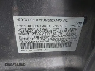 2019 Acura ILX with VIN 19UDE2F35KA000848, listed as a IAAI auction lot 41895680 with 97,050 mi miles. Bid and sale history available at carsss.com. Image 9.