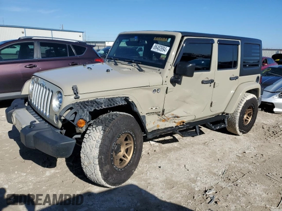 2017 Jeep Wrangler Unlimited Sahara with VIN 1C4BJWEG3HL738819, listed as a Copart auction lot 86483994 with 49,715 mi miles and Salvage Title. Bid and sale history available at carsss.com. Image 1.