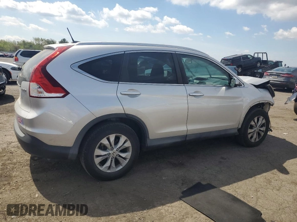 2013 Honda CR-V EX-L with VIN 2HKRM4H76DH679026, listed as a Copart auction lot 54014485 with 154,895 mi miles and Salvage Title. Bid and sale history available at carsss.com. Image 3.