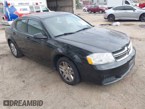 2014 Dodge Avenger SE with VIN 1C3CDZAB0EN183050, listed as a IAAI auction lot 42109104 with 108,732 mi miles. Bid and sale history available at carsss.com. Image 1.