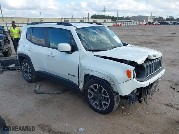 2017 Jeep Renegade Latitude with VIN ZACCJABB9HPG11083, listed as a IAAI auction lot 41475514 with 121,820 mi miles. Bid and sale history available at carsss.com. Image 1.