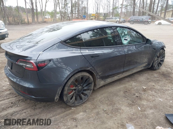 2021 Tesla Model 3 Performance with VIN 5YJ3E1EC1MF925515, listed as a IAAI auction lot 41721548 with 36,478 mi miles and . Bid and sale history available at carsss.com. Image 4.