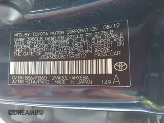 2012 Toyota Prius One z VIN JTDKN3DU8C1595512, wystawiony jako IAAI lot #41804229 z przebiegiem 204 504 mil mil oraz . Historia ofert i sprzedaży dostępna na DreamBid. Obrazek 9.