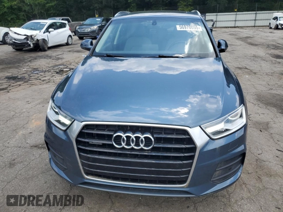 2017 Audi Q3 Premium Plus with VIN WA1JCCFS8HR001985, listed as a Copart auction lot 56970055 with 47,091 mi miles and Salvage title. Bid and sale history available at DreamBid. Image 5.