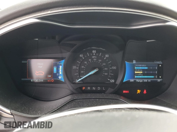 2019 Ford Fusion SE with VIN 3FA6P0LU5KR108871, listed as a Copart auction lot 45390485 with 61,130 mi miles and Salvage Title. Bid and sale history available at carsss.com. Image 9.