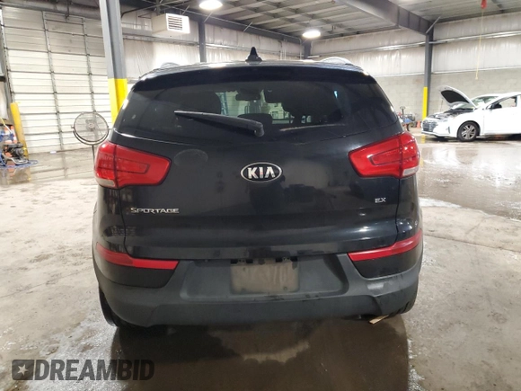 2015 Kia Sportage EX with VIN KNDPCCAC9F7727556, listed as a Copart auction lot 61541565 with Not provided miles and Salvage title. Bid and sale history available at DreamBid. Image 6.