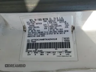 1996 Ford F-150 с VIN 1FTEX14N8TKA24018, выставлен на аукционе Copart как лот 60448735 с пробегом 190 573 миль миль и Списание • Salvage title. История ставок и продаж доступна на DreamBid. Изображение 12.