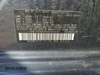 2017 Subaru Impreza Premium with VIN 4S3GKAD65H3605381, listed as a Copart auction lot 48922895 with 121,874 mi miles and Salvage title. Bid and sale history available at DreamBid. Image 14.