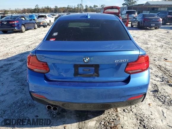 2018 BMW 2 Series 230i with VIN WBA2J1C57JVD09746, listed as a Copart auction lot 77737893 with 61,801 mi miles. Bid and sale history available at carsss.com. Image 6.