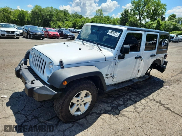 2015 Jeep Wrangler Unlimited Freedom with VIN 1C4HJWDGXFL755528, listed as a Copart auction lot 64927525 with 111,096 mi miles and Salvage title. Bid and sale history available at DreamBid. Image 1.