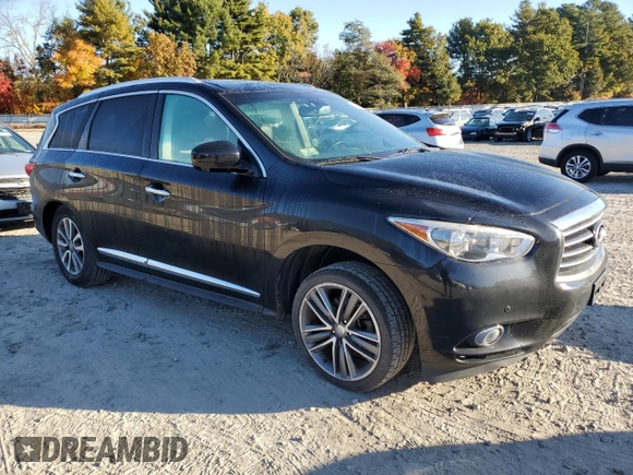 2013 Infiniti JX35 with VIN 5N1AL0MM5DC321802, listed as a Copart auction lot 76448834 with 169,516 mi miles and Clean Title. Bid and sale history available at carsss.com. Image 4.