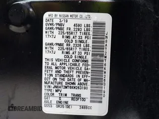 2019 Nissan Rogue SV с VIN JN8AT2MT6KW263190, выставлен на аукционе IAAI как лот 42186431 с пробегом 70 232 миль миль и . История ставок и продаж доступна на DreamBid. Изображение 9.