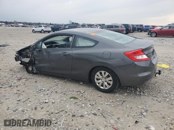 2012 Honda Civic Cpe LX with VIN 2HGFG3B58CH527382, listed as a Copart auction lot 51947645 with 0 mi miles and Clean Title. Bid and sale history available at carsss.com. Image 2.