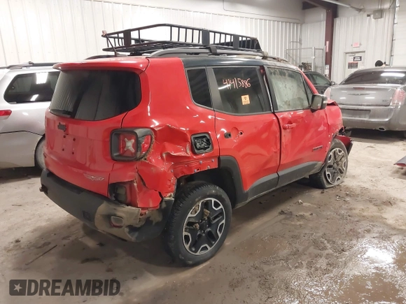 2016 Jeep Renegade Trailhawk with VIN ZACCJBCT7GPD60429, listed as a IAAI auction lot 41415886 with 89,072 mi miles and . Bid and sale history available at carsss.com. Image 4.