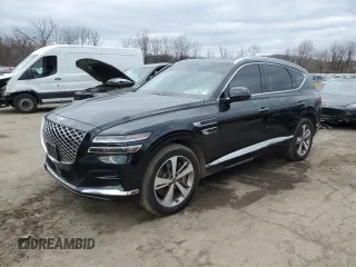 2023 Genesis GV80 with VIN KMUHBDSBXPU117264, listed as a Copart auction lot 87277814 with 28,118 mi miles and Salvage Title. Bid and sale history available at carsss.com. Image 1.