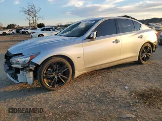 2019 Infiniti Q50 3.0t LUXE with VIN JN1EV7AP6KM540835, listed as a Copart auction lot 46618195 with 77,269 mi miles and Salvage Title. Bid and sale history available at carsss.com. Image 1.