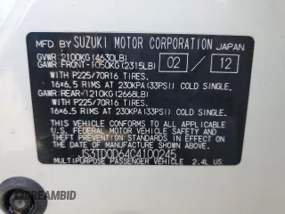 2012 Suzuki Grand Vitara Premium z VIN JS3TD0D64C4100245, wystawiony jako Copart lot #71365134 z przebiegiem 100 501 mil mil oraz Szkoda całkowita • Salvage title. Historia ofert i sprzedaży dostępna na DreamBid. Obrazek 13.