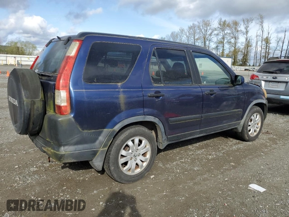 2005 Honda CR-V EX with VIN JHLRD78805C033992, listed as a Copart auction lot 52541845 with 223,175 mi miles and Salvage Title. Bid and sale history available at carsss.com. Image 3.