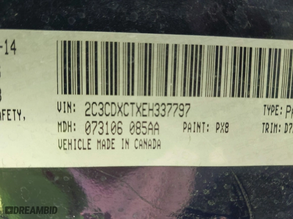 2014 Dodge Charger RT with VIN 2C3CDXCTXEH337797, listed as a IAAI auction lot 41964687 with 102,659 mi miles. Bid and sale history available at carsss.com. Image 9.