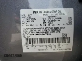 2022 Ford Explorer Limited z VIN 1FMSK7FH7NGA76253, wystawiony jako Copart lot #58792995 z przebiegiem 111 947 mil mil oraz Nie do naprawy • Non repairable. Historia ofert i sprzedaży dostępna na DreamBid. Obrazek 14.