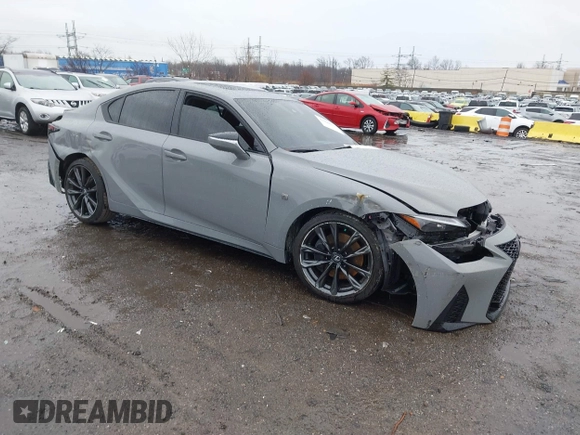 2024 Lexus IS 350 F Sport with VIN JTHBZ1E22R5035541, listed as a IAAI auction lot 41060031 with 8,390 mi miles and . Bid and sale history available at DreamBid. Image 1.