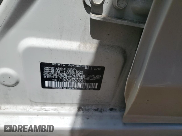 2016 Subaru Impreza 2.0i с VIN JF1GPAA67G8295151, выставлен на аукционе Copart как лот 58273835 с пробегом 34 175 миль миль и Списание • Salvage title. История ставок и продаж доступна на DreamBid. Изображение 12.