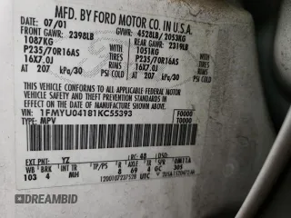2001 Ford Escape XLT with VIN 1FMYU04181KC55393, listed as a Copart auction lot 76321074 with 223,327 mi miles and Salvage Title. Bid and sale history available at carsss.com. Image 15.