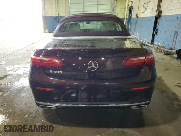 2018 Mercedes-Benz E-Class E 400 with VIN WDD1K6FB8JF023038, listed as a Copart auction lot 52787475 with 0 mi miles and Salvage Title. Bid and sale history available at carsss.com. Image 6.