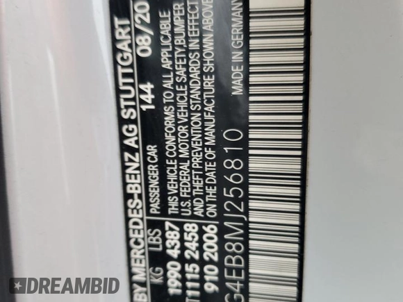 2021 Mercedes-Benz A 220 with VIN W1K3G4EB8MJ256810, listed as a Copart auction lot 73183944 with 25,404 mi miles and Salvage Title. Bid and sale history available at DreamBid. Image 12.