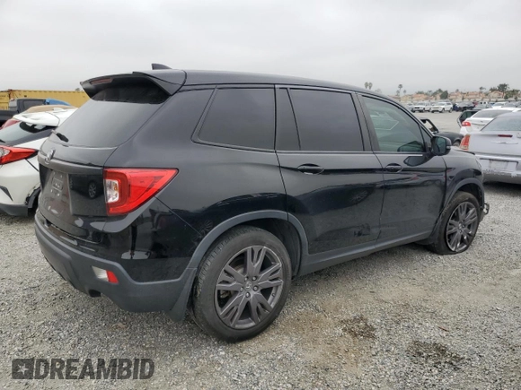 2021 Honda Passport EX-L with VIN 5FNYF7H53MB010524, listed as a Copart auction lot 50022685 with 18,882 mi miles and Salvage title. Bid and sale history available at DreamBid. Image 3.
