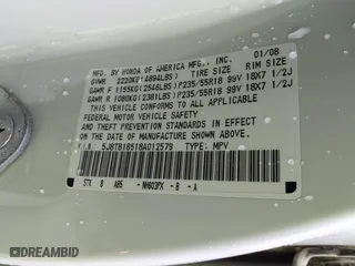 2008 Acura RDX Tech Pkg with VIN 5J8TB18518A012579, listed as a IAAI auction lot 40896679 with 179,052 mi miles. Bid and sale history available at carsss.com. Image 9.